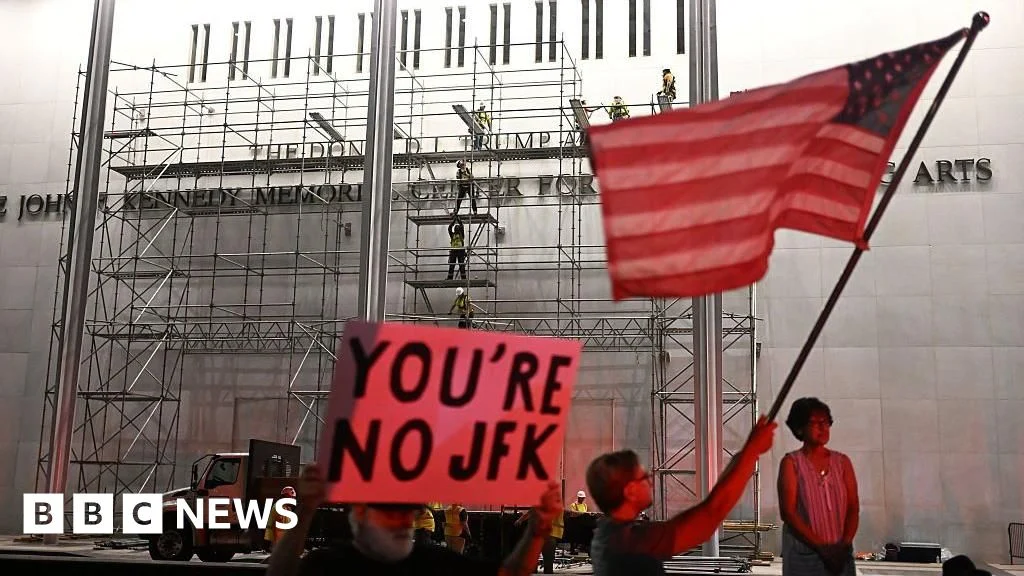 Scaffolding Rises as Trump’s Name Vanishes from Kennedy Center