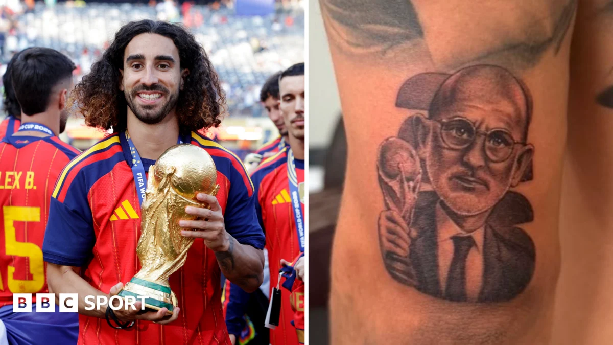 Cucurella tattoo honors Spain coach De la Fuente