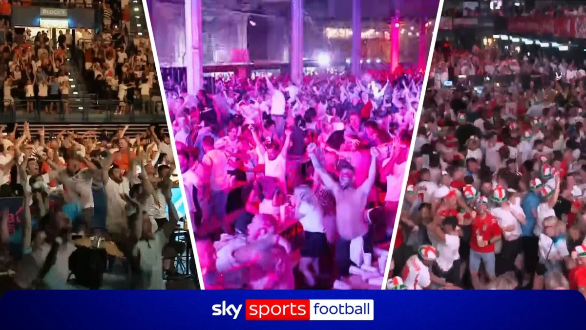 England Fans Celebrate Norway Win at Fan Parks