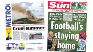 Suffolk fire near plant and UEFA World Cup boycott