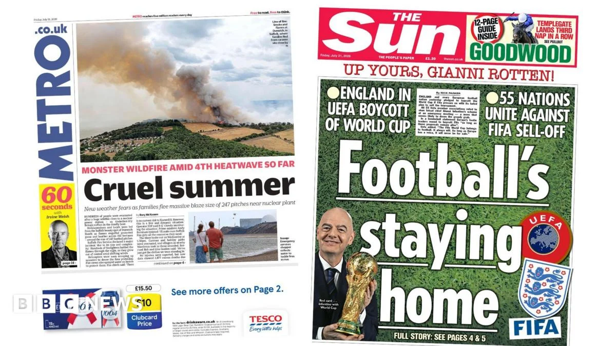 Suffolk fire near plant and UEFA World Cup boycott