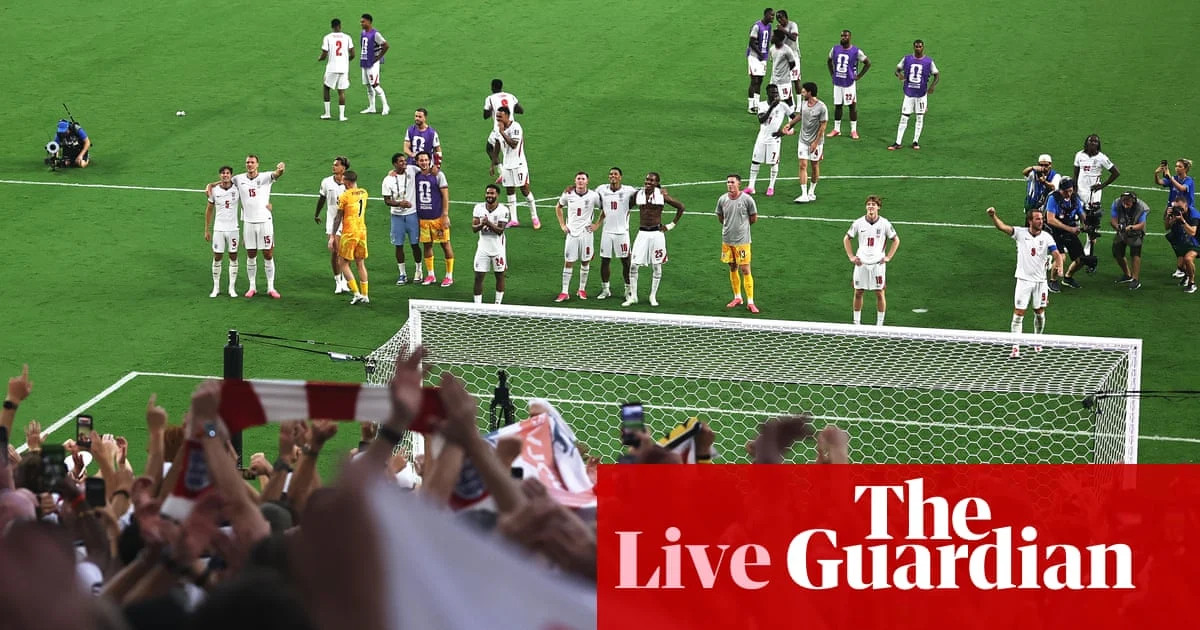 England quarter-final win sparks live reactions
