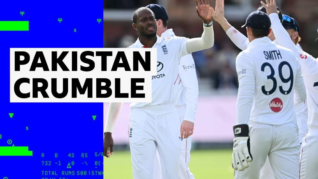 England Takes Five Wickets for 19 Runs Against Pakistan