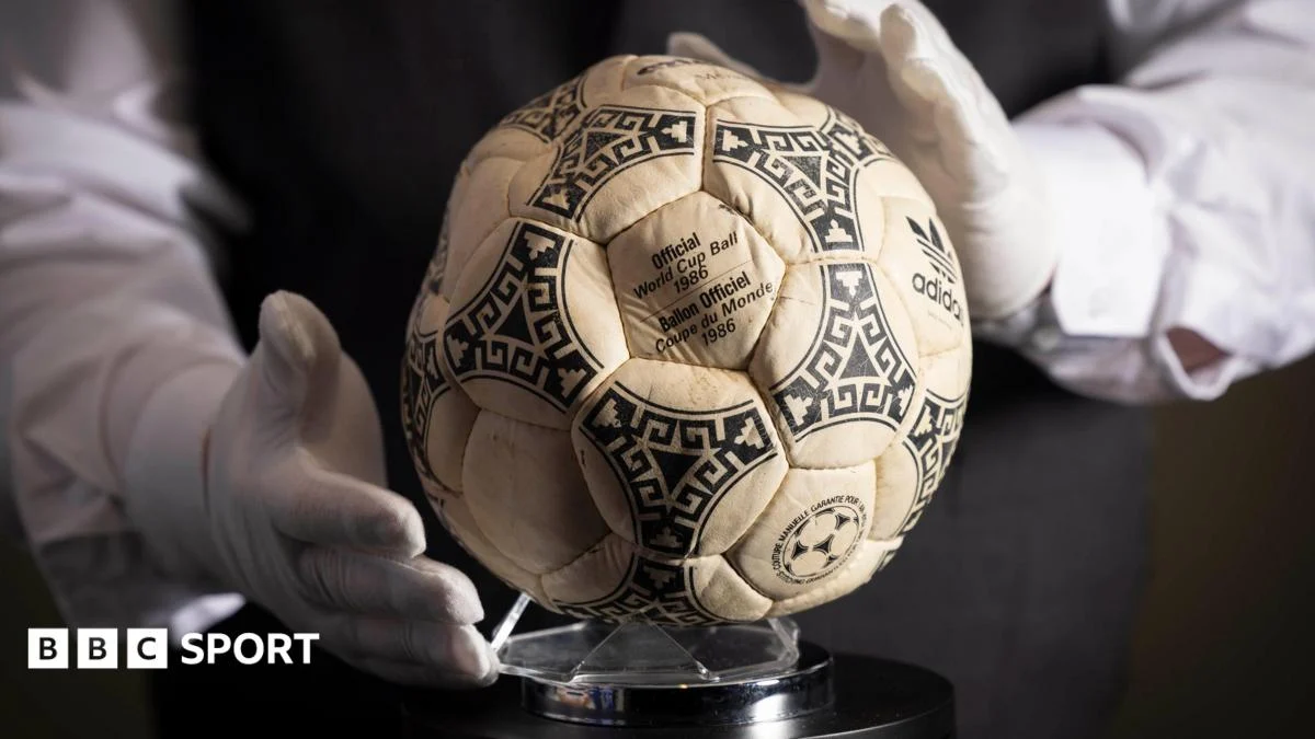 Maradona’s ‘Hand of God’ ball sells for £2.5m at auction