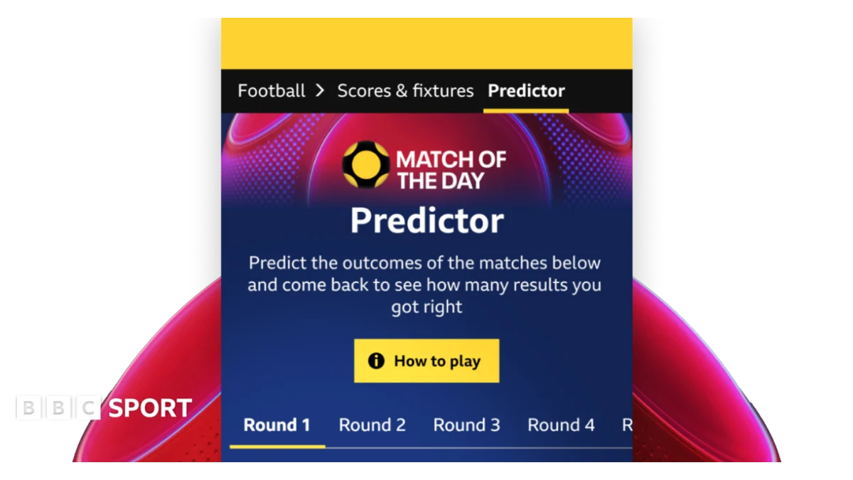 Play BBC Sport’s New Match of the Day Predictor Game