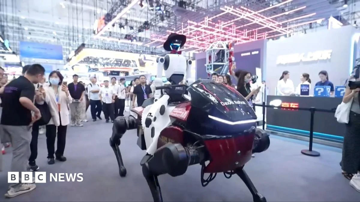 Robot horse and rider showcased at Beijing robotics conference