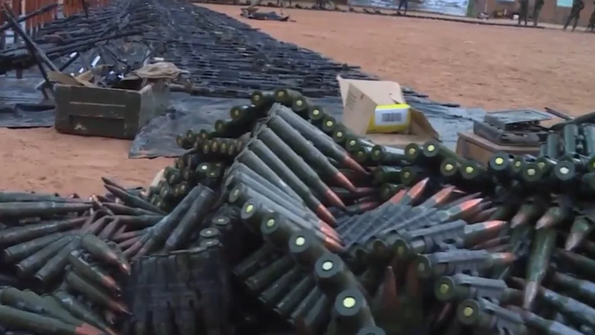 Niger displays seized arsenal after failed military mutiny