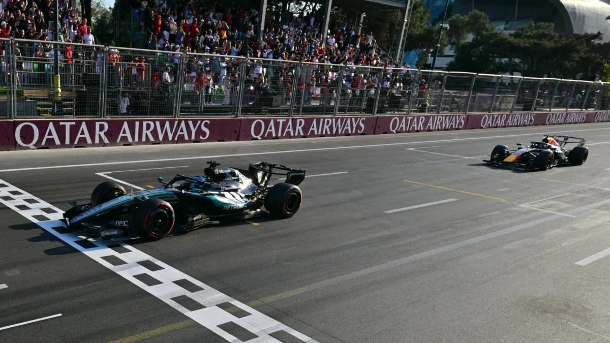 Russell Wins Azerbaijan GP by 0.1s Over Verstappen
