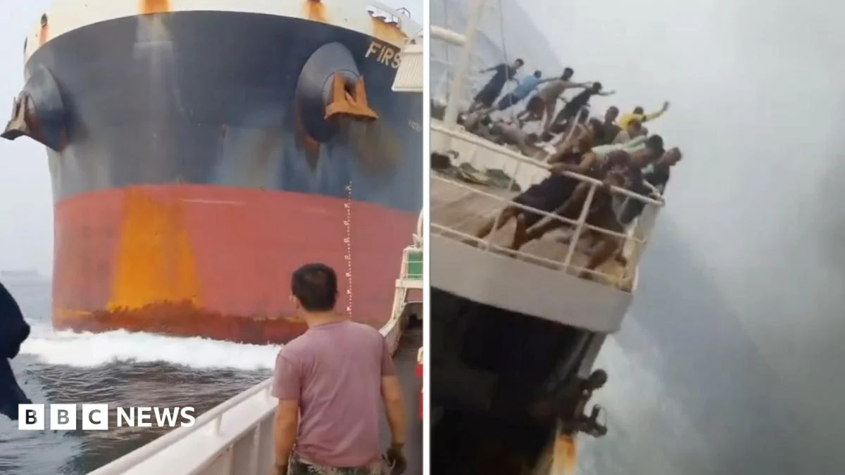 Cargo ship crashes into fishing boat near Singapore: video shows dramatic collision
