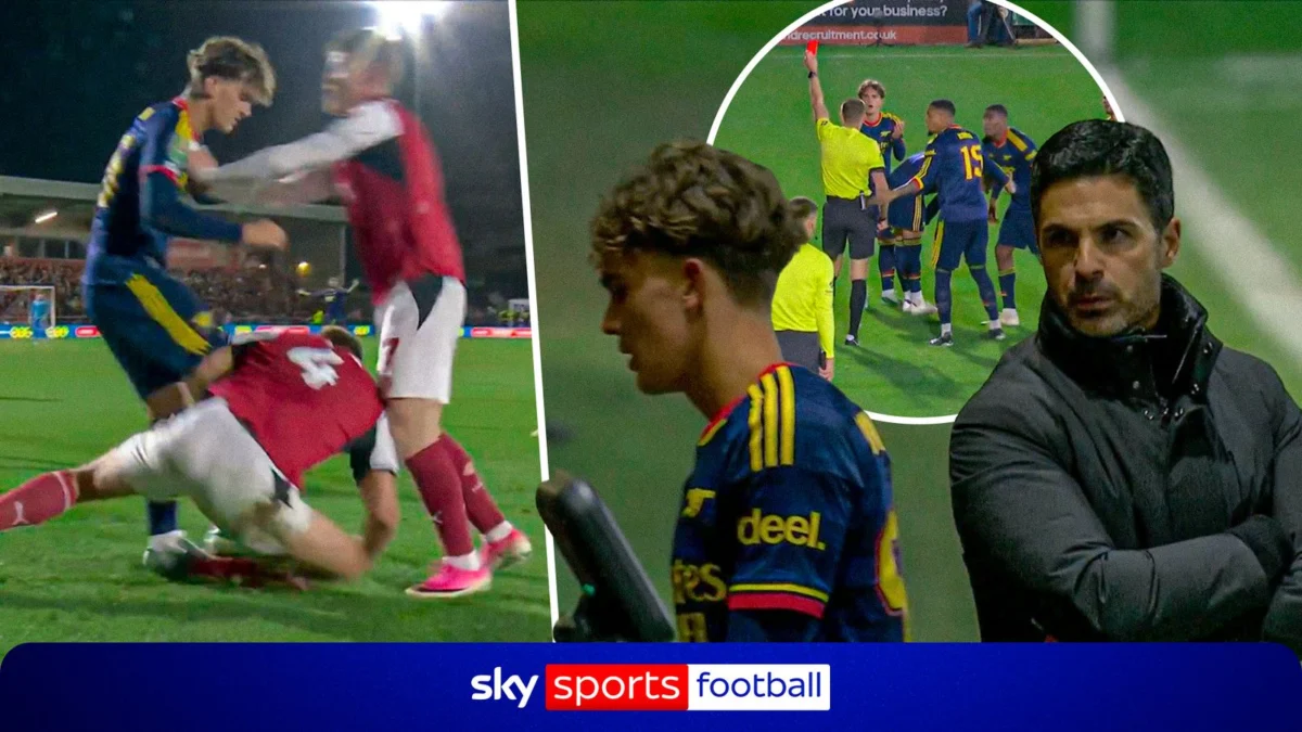 Dowman Sent Off as Arsenal Drawn into Tight Contest