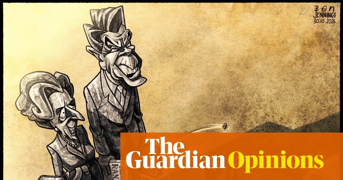 Ben Jennings Draws UK Budget Cartoon for The Guardian