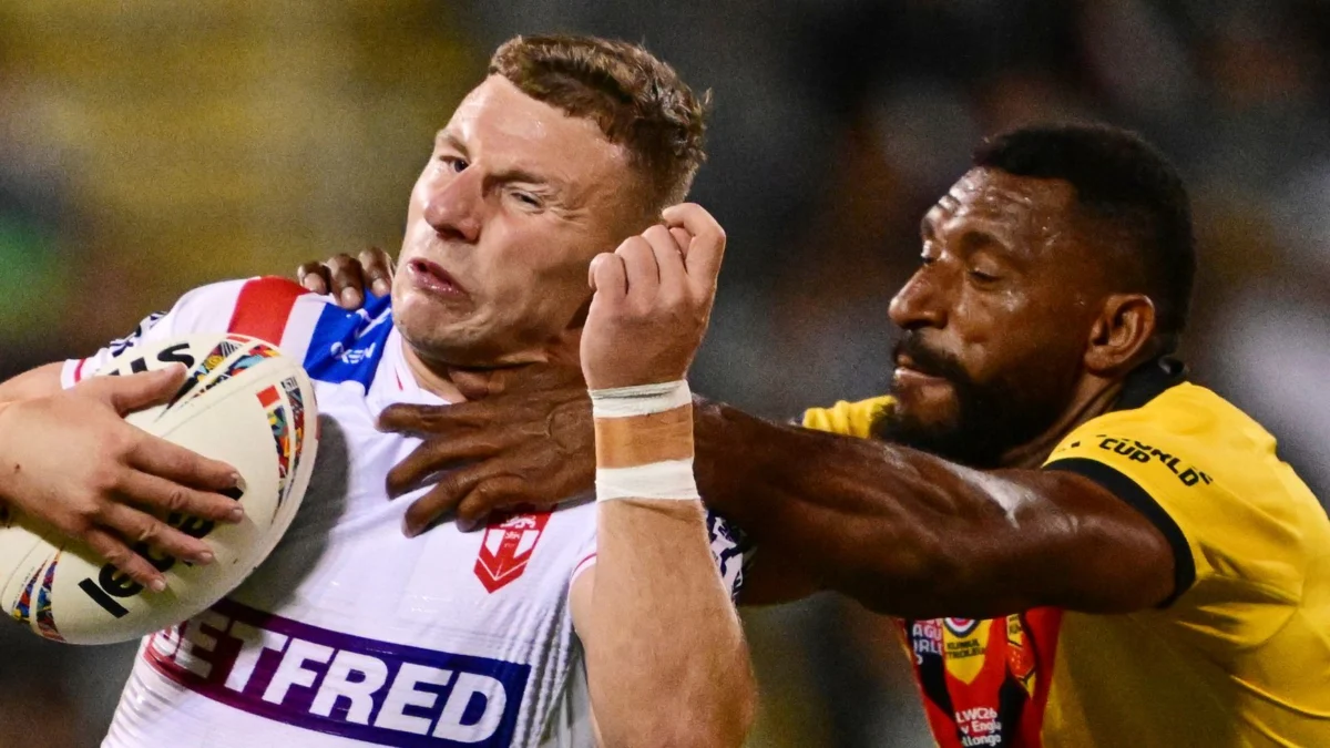 England Lead PNG in World Cup Match, Try Count Uncertain