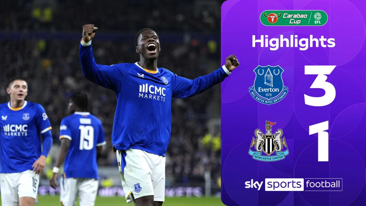 Everton 3-1 Newcastle United Carabao Cup Highlights