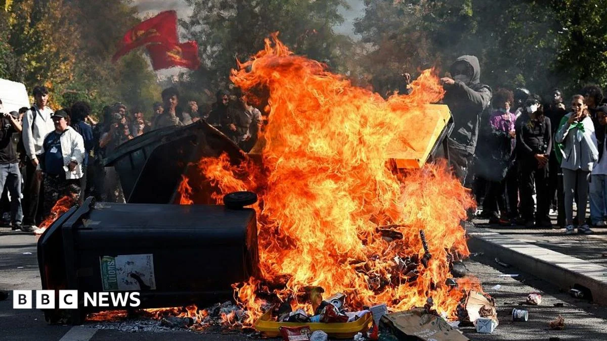 School fires reported as French student protests turn violent