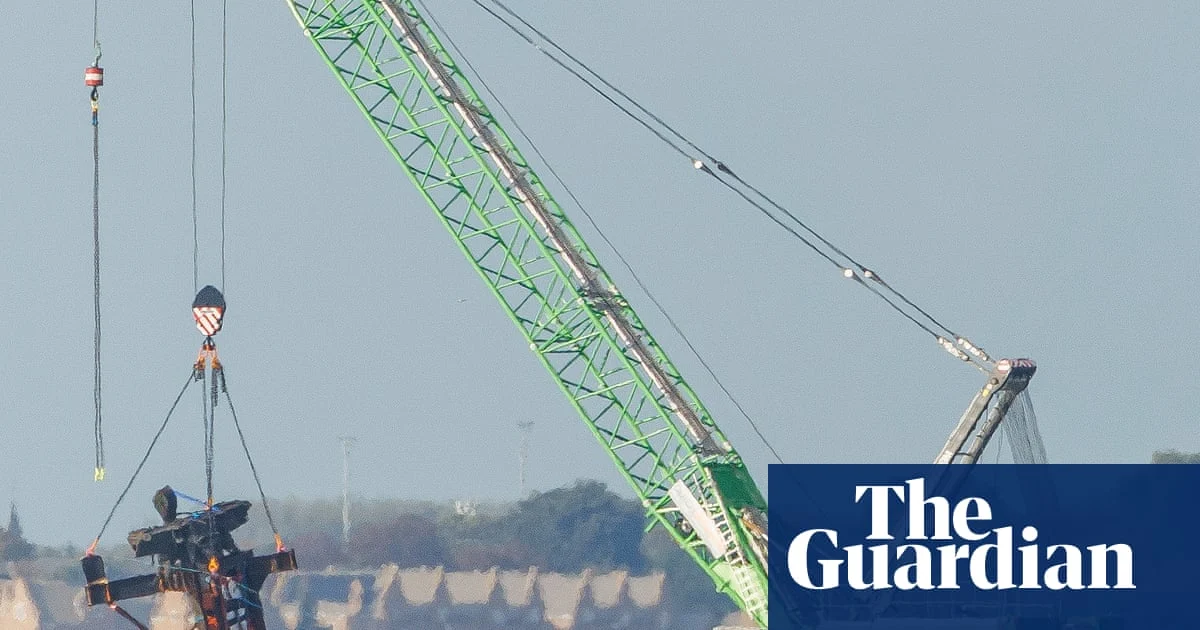 WWII Ship Masts Removed from Thames to Prevent Explosion