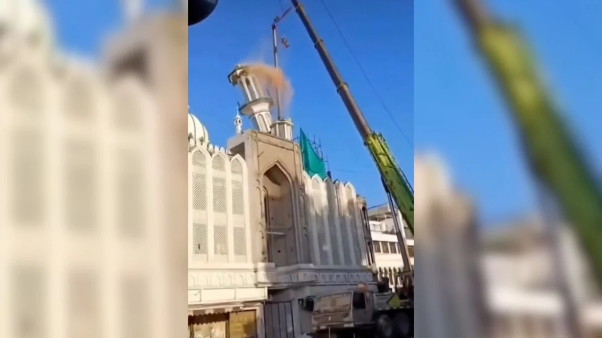 India Mosque Minaret Collapses During Controversial Demolition