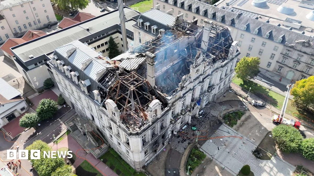 Suspect Arrested After Limoges Town Hall Fire, Clock Tower Spire Collapses
