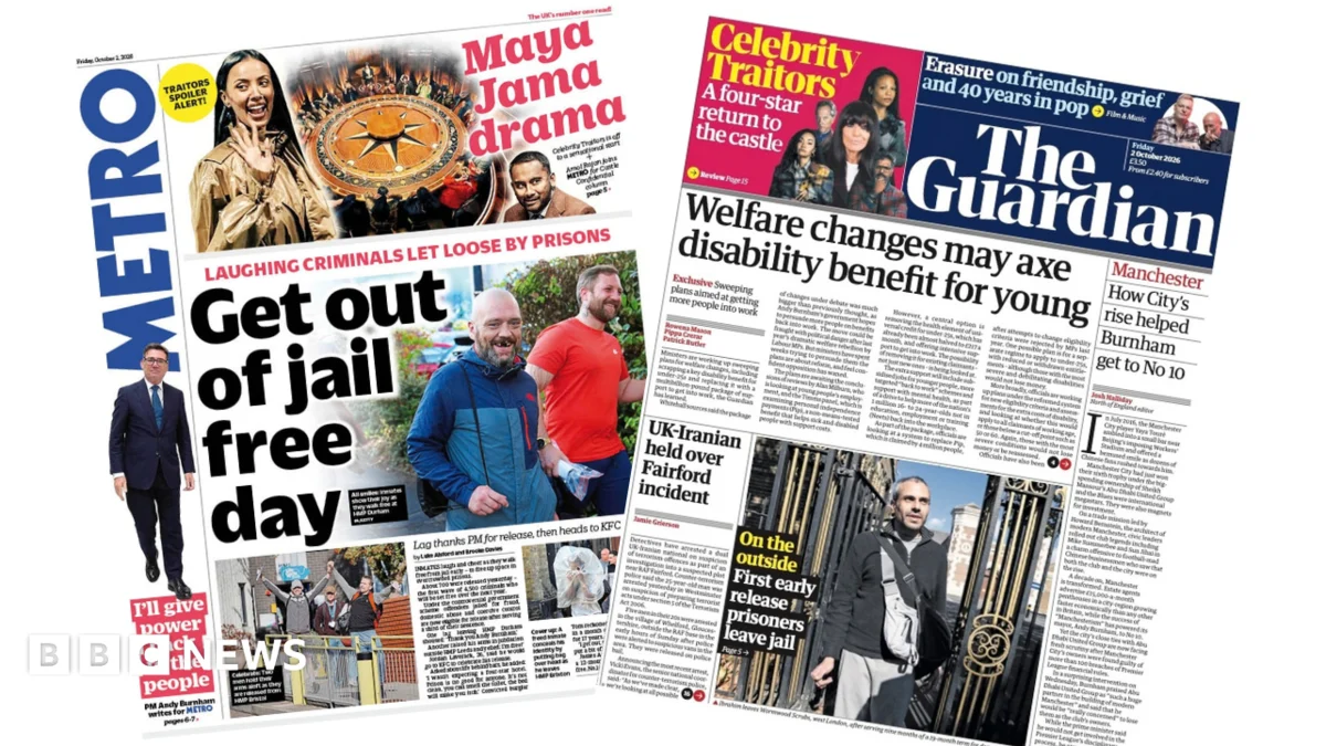 Early-Release Prisoners Appear on UK Front Pages