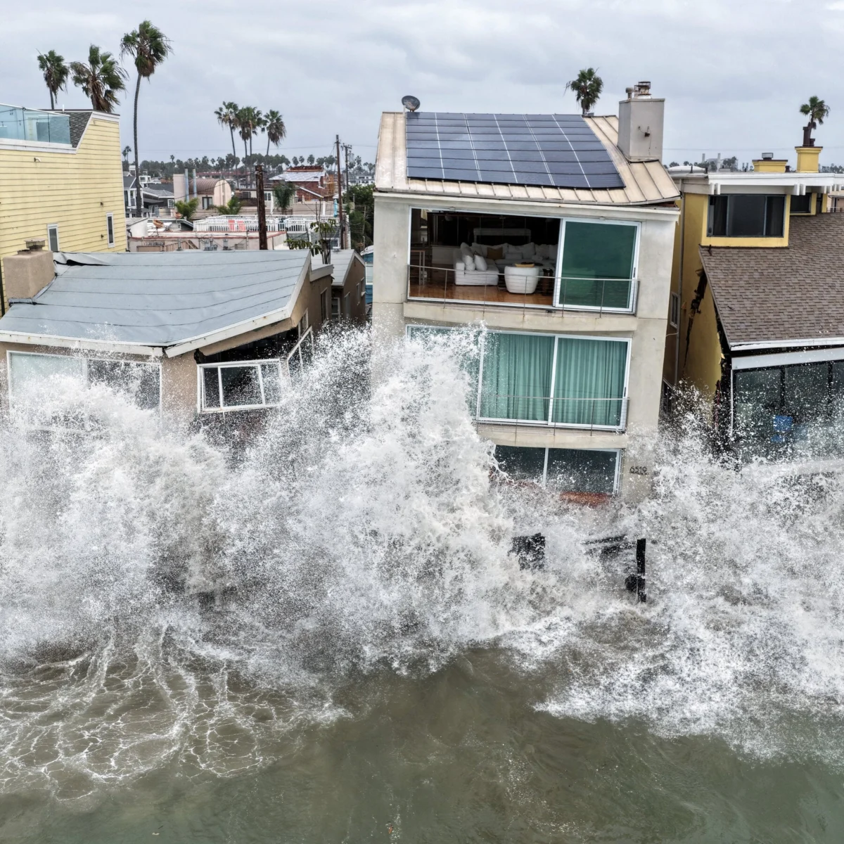 Storm Surge From Post-Tropical Rachel Floods Long Beach Coastal Homes
